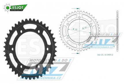 Rozeta ocelov (pevodnk) 0867-42zub ESJOT 50-29009-42 - Yamaha TDM850 / 91-01