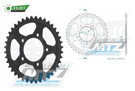 Rozeta ocelov (pevodnk) 29015-40zub ESJOT 50-29015-40 - Honda CBR400RRH (NC23) / 88