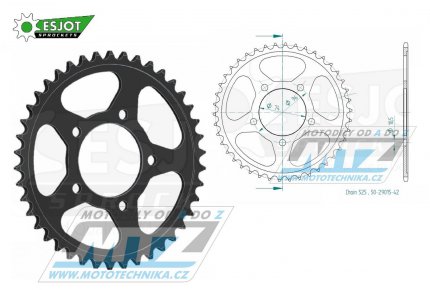 Rozeta ocelov (pevodnk) 29015-42zub ESJOT 50-29015-42 - Honda CBR400RRH (NC23) / 88