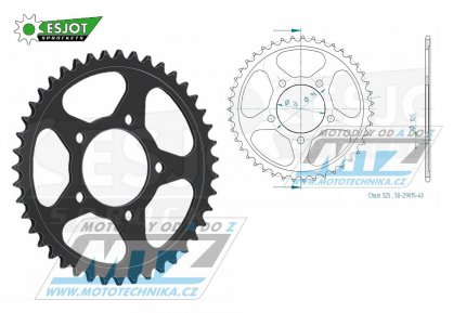 Rozeta ocelov (pevodnk) 29015-43zub ESJOT 50-29015-43 - Honda CBR400RRH (NC23) / 88