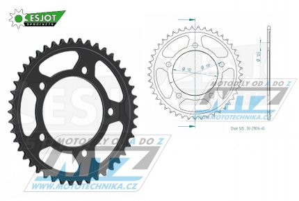 Rozeta ocelov (pevodnk) 1304-45zub ESJOT 50-29016-45 - Honda CBF500 + CB600F Hornet + CBF600 + CBR600 + CB650R + CBR900RR Fire Blade + VT750C Shadow + XL1000V Varadero