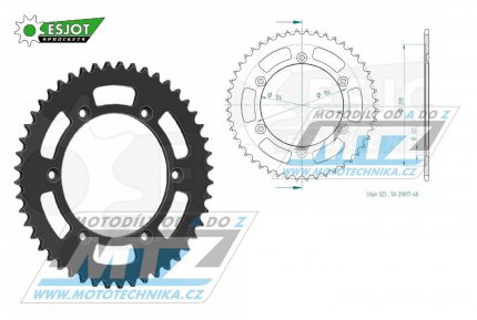 Rozeta ocelov (pevodnk) 1791-48zub ESJOT 50-29017-48 - Suzuki DR650 / 96-18 + DR650SE  / 96-22 + XF650 Freewind / 97-02