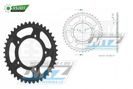 Rozeta ocelov (pevodnk) 0702-41zub ESJOT 50-29022-41 - Aprilia 750 Dorsoduro + 750 Dorsoduro Factory + 850 Mana + 900 Dorsoduro ABS + 900 Shiver ABS + 1000RSV R + 1000 Tuono R Racing + 1200 Dorsoduro