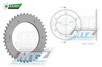 Rozeta ocelov (pevodnk) 29023-41zub ESJOT 50-29023-41 - Sachs A650 Roadstar V1.6 / 00-02