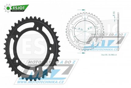 Rozeta ocelov (pevodnk) 1792-41zub ESJOT 50-29024-41 - Suzuki DL650 V-Strom + DL1000 V-Strom + DL1050 V-Strom + GSR600+GSR750 + GSXR600+GSXR750+GSXR1000+GSXS750 + Triumph 600TT + 650 Daytona + 800 Bonneville + 865 Bonneville + 865 Scrambler + 865