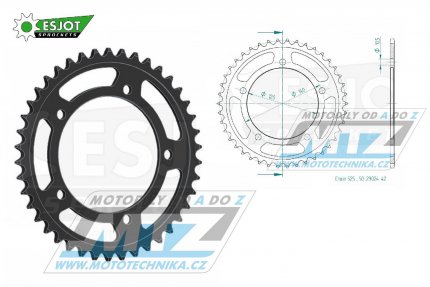 Rozeta ocelov (pevodnk) 1792-42zub ESJOT 50-29024-42 - Suzuki DL650 V-Strom + DL1000 V-Strom + DL1050 V-Strom + GSR600+GSR750 + GSXR600+GSXR750+GSXR1000+GSXS750 + Triumph 600TT + 650 Daytona + 800 Bonneville + 865 Bonneville + 865 Scrambler + 865