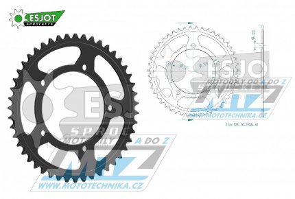 Rozeta ocelov (pevodnk) 1792-47zub ESJOT 50-29024-47 - Suzuki DL650 V-Strom + DL1000 V-Strom + DL1050 V-Strom + GSR600+GSR750 + GSXR600+GSXR750+GSXR1000+GSXS750 + Triumph 600TT + 650 Daytona + 800 Bonneville + 865 Bonneville + 865 Scrambler + 865