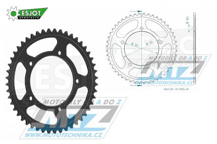 Rozeta ocelov (pevodnk) 1792-48zub ESJOT 50-29024-48 - Suzuki DL650 V-Strom + DL1000 V-Strom + DL1050 V-Strom + GSR600+GSR750 + GSXR600+GSXR750+GSXR1000+GSXS750 + Triumph 600TT + 650 Daytona + 800 Bonneville + 865 Bonneville + 865 Scrambler + 865