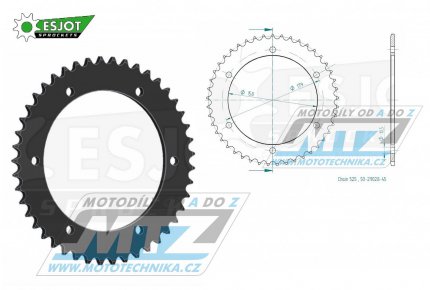 Rozeta ocelov (pevodnk) 29028-45zub ESJOT 50-29028-45