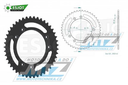 Rozeta ocelov (pevodnk) 29029-45zub ESJOT 50-29029-45 - Cagiva 1000 Navigator / 00-05