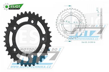 Rozeta ocelov (pevodnk) 0744-36zub ESJOT 50-29031-36 - Ducati 999S+999AMA / 02-07