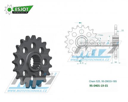 Koleko etzov (pastorek) 0405-19zub ESJOT 50-29033-19S - BMW F800R