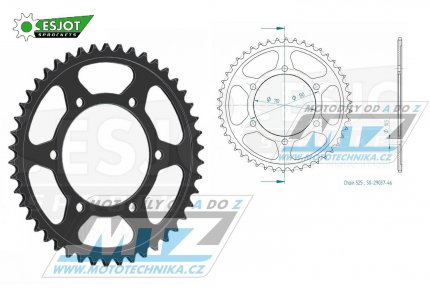 Rozeta ocelov (pevodnk) 1876-46zub ESJOT 50-29037-46 - Suzuki GSXR600+GSXR750+GSXR1000 + GSXS1000 + Yamaha FZ07+FZ09+FZ10 + MT07+MT09+MT10 + YZFR6+YZF-R6 + XSR700+XSR900 + 900 Tracer+MTT850 + XTZ690 Tenere+XTZ700 Tenere