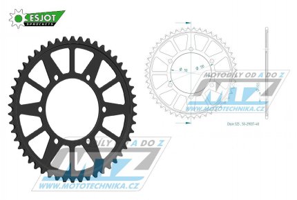 Rozeta ocelov (pevodnk) 1876-48zub ESJOT 50-29037-48 - Suzuki GSXR600+GSXR750+GSXR1000 + GSXS1000 + Yamaha FZ07+FZ09+FZ10 + MT07+MT09+MT10 + YZFR6+YZF-R6+YZFR7+YZF-R7 + XSR700+XSR900 + 900 Tracer+MTT850 + XTZ690 Tenere+XTZ700 Tenere