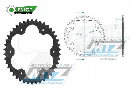 Rozeta ocelov (pevodnk) 0006-42zub ESJOT 50-29041-42 - BMW F650 GS / 08-12 + F800 GS / 08-18 + F800R / 09-18