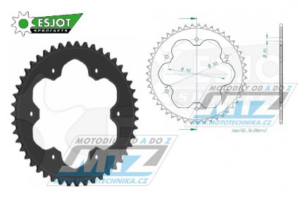 Rozeta ocelov (pevodnk) 0006-47zub ESJOT 50-29041-47 - BMW F650 GS / 08-12 + F800 GS / 08-18 + F800R / 09-18