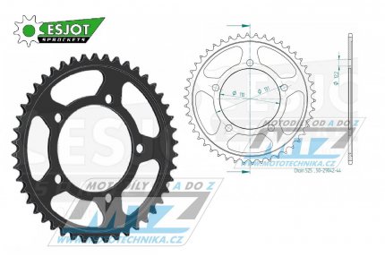 Rozeta ocelov (pevodnk) 0007-44zub ESJOT 50-29042-44 - BMW S1000R / 13-20 + S1000RR / 09-18 + S1000XR / 14-20