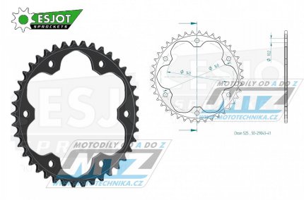 Rozeta ocelov (pevodnk) 0003-41zub ESJOT 50-29043-41 - BMW F650GS / 08-12 + F650GS SE / 12 + F700GS / 13-18 + F800GS / 08-18 + F800GS Adventure / 13-18 + F800GS Triple Black / 12 + F800GS Trophy / 12 + F800R / 09-20