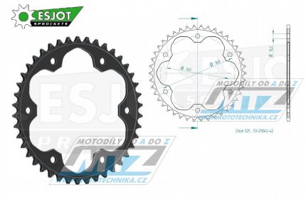 Rozeta ocelov (pevodnk) 0003-42zub ESJOT 50-29043-42 - BMW F650GS / 08-12 + F650GS SE / 12 + F700GS / 13-18 + F800GS / 08-18 + F800GS Adventure / 13-18 + F800GS Triple Black / 12 + F800GS Trophy / 12 + F800R / 09-20