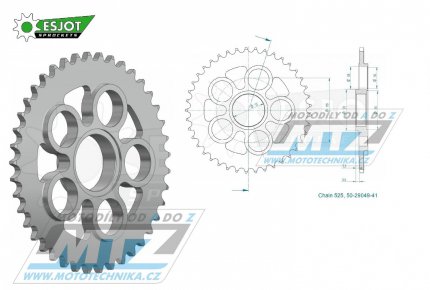 Rozeta ocelov (pevodnk) 29049-41zub ESJOT 50-29049-41