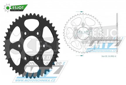 Rozeta ocelov (pevodnk) 29052-45zub ESJOT 50-29052-45 - Ducati Multistrada 950 (S) / 17-22 + Desert X950 / 22-23 + Multistrada V4/S 1158 / 21-22