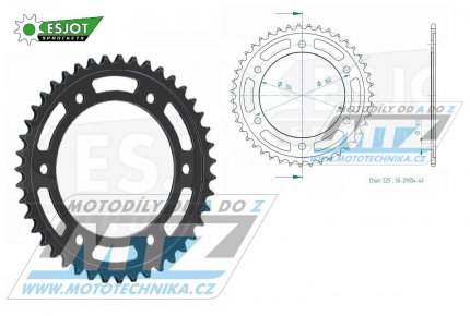 Rozeta ocelov (pevodnk) 1317-43zub ESJOT 50-29054-43 - Honda CBR1000RR Fireblade / 17-19