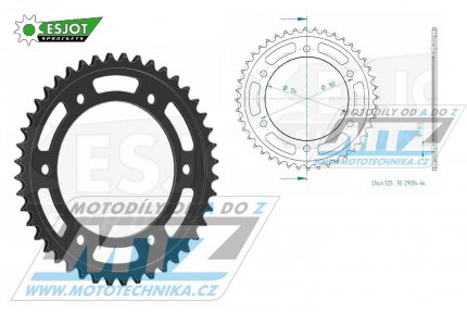 Rozeta ocelov (pevodnk) 1317-44zub ESJOT 50-29054-44 - Honda CBR1000RR Fireblade / 17-19