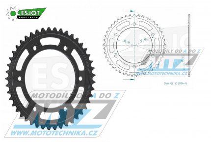 Rozeta ocelov (pevodnk) 1317-44zub ESJOT 50-29054-45 - Honda CBR1000RR Fireblade / 17-19