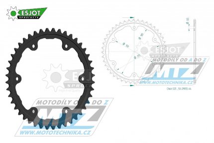 Rozeta ocelov (pevodnk) 29055R-44zub ESJOT 50-29055-44 - Triumph 1200RS Speed Triple / 21