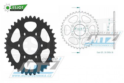 Rozeta ocelov (pevodnk) 29056-38zub ESJOT 50-29056-38 - Royal Enfield Scram 411 / 22-23 + HIMALAYAN 411 / 16-22