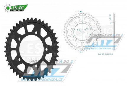 Rozeta ocelov (pevodnk) 0713-42zub ESJOT 50-29059-42 - Aprilia RSV4 1000 Factory / 09-17 + RSV4 1000R / 11-15 + RSV4 1000RF / 15-20 + RSV4 1000RR / 16-20 + RSV4 1100 Racing Factory / 19-20 + 1000 Tuono V4 / 12-20