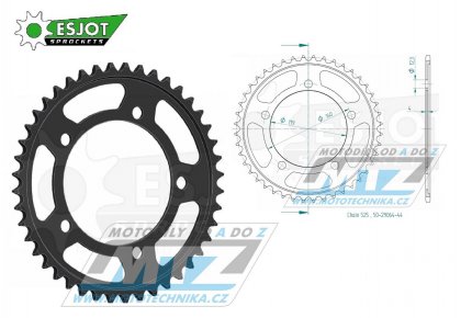 Rozeta ocelov (pevodnk) 0010-44zub ESJOT 50-29064-44 - BMW F750GS+F850GS+F900R+F900XR / 18-20 + S1000RR / 19-20