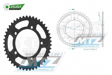 Rozeta ocelov (pevodnk) 0010-45zub ESJOT 50-29064-45 - BMW F750GS+F850GS+F900R+F900XR / 18-20 + S1000RR / 19-20