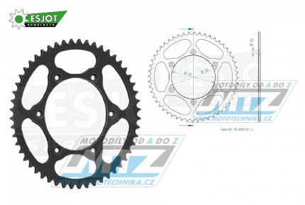 Rozeta ocelov (pevodnk) 0251-52zub ESJOT ULTRALIGHT 50-32001-52-L Offroad (ern) -Yamaha YZ125+YZ250+YZF250+YZF426+YZF450+YZF450X + TT-R230 / 05-20 + WRF250N / 99-01 + WRF250 / 07-20 + WRF400 / 99-01 + WRF426 / 01-02 + WRF450 / 03-21