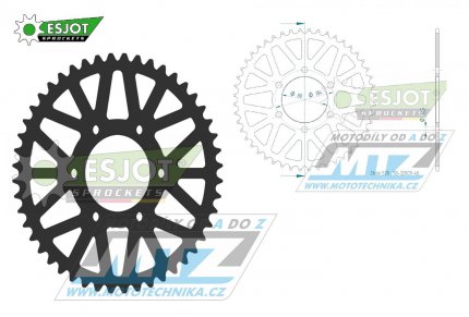 Rozeta ocelov (pevodnk) 0478-54zub ESJOT 50-32009-54 - Kawasaki ZX6R + ZX6RR + Z650 + Z750 + Z750R + ZXR400 + Z800 + EN650 Vulcan-S + EX650 Ninja 650ABS + EX650 Ninja 650SE + KLE650 Versys + KLE650 Versys ABS + CFMOTO NK+MT+GT + CFX