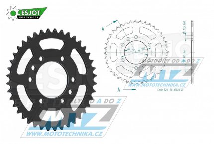 Rozeta ocelov (pevodnk) 1825-40zub ESJOT 50-32021-40 - Suzuki DR750 Big + DR500+SP500 + GF250+GN400+GSX400 + GSXR750+GSXR1100+GSXR250 + LT250+LT300+LT500R Quadzilla + RG125 + VL250 Intruder