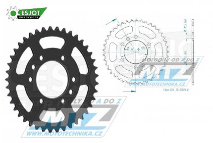 Rozeta ocelov (pevodnk) 1825-41zub ESJOT 50-32021-41 - Suzuki DR750 Big + DR500+SP500 + GF250+GN400+GSX400 + GSXR750+GSXR1100+GSXR250 + LT250+LT300+LT500R Quadzilla + RG125 + VL250 Intruder