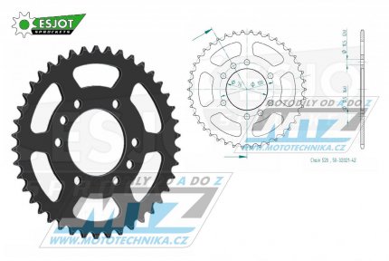 Rozeta ocelov (pevodnk) 1825-42zub ESJOT 50-32021-42 - Suzuki DR750 Big + DR500+SP500 + GF250+GN400+GSX400 + GSXR750+GSXR1100+GSXR250 + LT250+LT300+LT500R Quadzilla + RG125 + VL250 Intruder