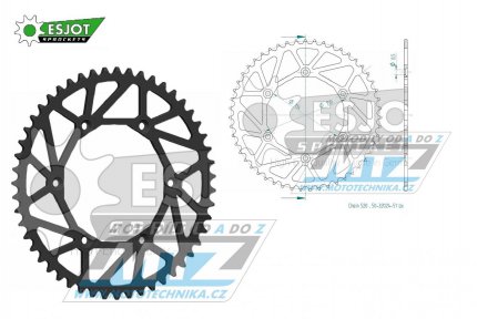 Rozeta ocelov (pevodnk) 0460-51zub ESJOT ULTRALIGHT 50-32024-51L Offroad (ern) - Kawasaki KX125+KX250+KX500+KXF250+KXF450+KDX175+KDX200+KDX220R+KDX250 +KLX250R+KLX250 D-Tracker+KLX250+KLX250SF+KLX300+KLX450R+KLX650R + Suzuki RM-Z250