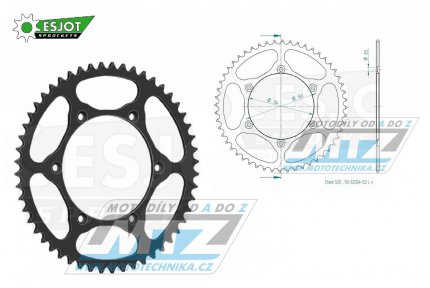 Rozeta ocelov (pevodnk) 0460-52zub ESJOT ULTRALIGHT 50-32024-52-L Offroad (ern) - Kawasaki KX125+KX250+KX500+KXF250+KXF450+KDX175+KDX200+KDX220R+KDX250 +KLX250R+KLX250 D-Tracker+KLX250+KLX250SF+KLX300+KLX450R+KLX650R + Suzuki RM-Z250