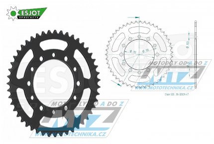 Rozeta ocelov (pevodnk) 1486-47zub ESJOT 50-32029-47 - Kawasaki EL250 + EL250 Chopper + EL250 Eliminator + Honda TRX200 Fourtrax + Yamaha FZ-1+FZ1