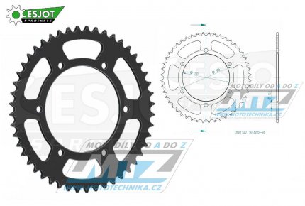 Rozeta ocelov (pevodnk) 0245/3-48zub ESJOT 50-32031-48 - Honda FMX650 + FX650 Vigor + SLR650 + VT250 + NX650 Dominator + XR600 + Yamaha YZF750R + FZ400 + YZF R6 + YZF600R Thunder Cat (Esjot m jen otvory bez zaputn)