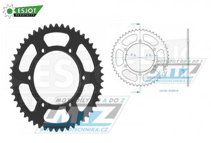 Rozeta ocelov (pevodnk) 0245/3-50zub ESJOT 50-32031-50 - Honda FMX650 + FX650 Vigor + SLR650 + VT250 + NX650 Dominator + XR600 + Yamaha YZF750R + FZ400 + YZF R6 + YZF600R Thunder Cat (Esjot m jen otvory bez zaputn)