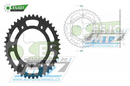 Rozeta ocelov (pevodnk) 0301-48zub ESJOT 50-32034-48 - Honda CRF250L / 13-20 + CRF250 Rally + CRF300L + CRF300 Rally+CRF250M + XR250R+XR650L + XR600R / 91-00 + CRM250+CRM250R