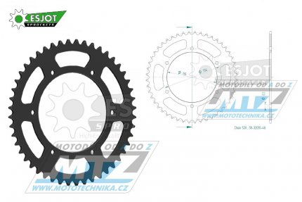 Rozeta ocelov (pevodnk) 32035-48zub ESJOT 50-32035-48 - Fantic Caballero Scrambler 250+Caballero Flat Track 250 / 18-20 + Carballero Rally 500+Caballero Scrambler+Deluxe+Anniversary 500 / 20-21 + Caballero FlatTrack 500 / 20-22 + ...