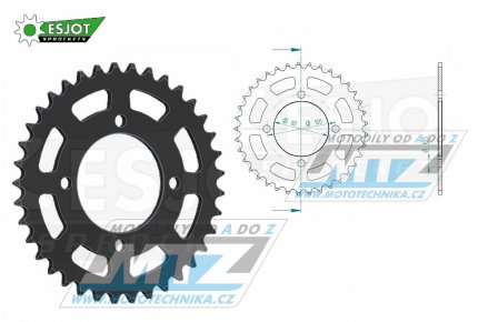 Rozeta ocelov (pevodnk) 0819-39zub ESJOT 50-32036-39 - Suzuki RG250 WD Gamma+RG250 WE Gamma / 83-84 + RG250 F Gamma / 86-88 + GSX250 E / 80-82 + GS250 TT / 79-80 + GS250 TX / 79-80 + GSX250 E (Germany) / 80-82