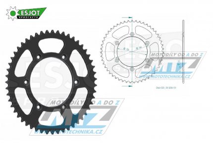 Rozeta ocelov (pevodnk) 0808-51zub ESJOT 50-32041-51 - Kawasaki KLX400 + Suzuki DR250 + DR350 + DRZ250 + DRZ400 + RM100 + RM125 + RM250 + RMX250 + RMZ250 + RMZ450 + RMX450 + TSR125 + TSR200