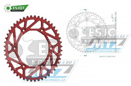 Rozeta ocelov (pevodnk) 0822-48zub ESJOT ULTRALIGHT 50-32043-48LR Offroad (erven) - Husqvarna CR+WR+TC+TE+WRE+TXC+SM+SMR + Suzuki DR350+DRZ400 + Cagiva WMX + Gas-Gas EC+ECF+XC+Ranger + Beta RR + Sherco SE+SEF + Rieju MR+XC+Ranger