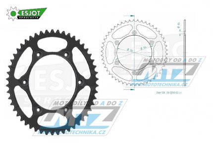 Rozeta ocelov (pevodnk) 0822-50zub ESJOT ULTRALIGHT 50-32043-50-L Offroad (ern) - Husqvarna CR+WR+TC+TE+WRE+TXC+SM+SMR + Suzuki DR350+DRZ400 + Cagiva WMX + Gas-Gas EC+ECF+XC+Ranger + Beta RR + Sherco SE+SEF + Rieju MR+XC+Ranger