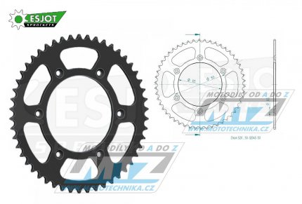 Rozeta ocelov (pevodnk) 0210-50zub ESJOT 50-32045-50 (ern) - Honda CR125+CR250+CR500 + CRF250R+CRF250X+CRF450R+CRF450X+CRF450RX+CRF450L + CRM250+CRF150F + CRF230F / 03-19 + XR250S+XL250S+XL250 + XR250R+XR400R / 96-04 + XR650R / 00-07